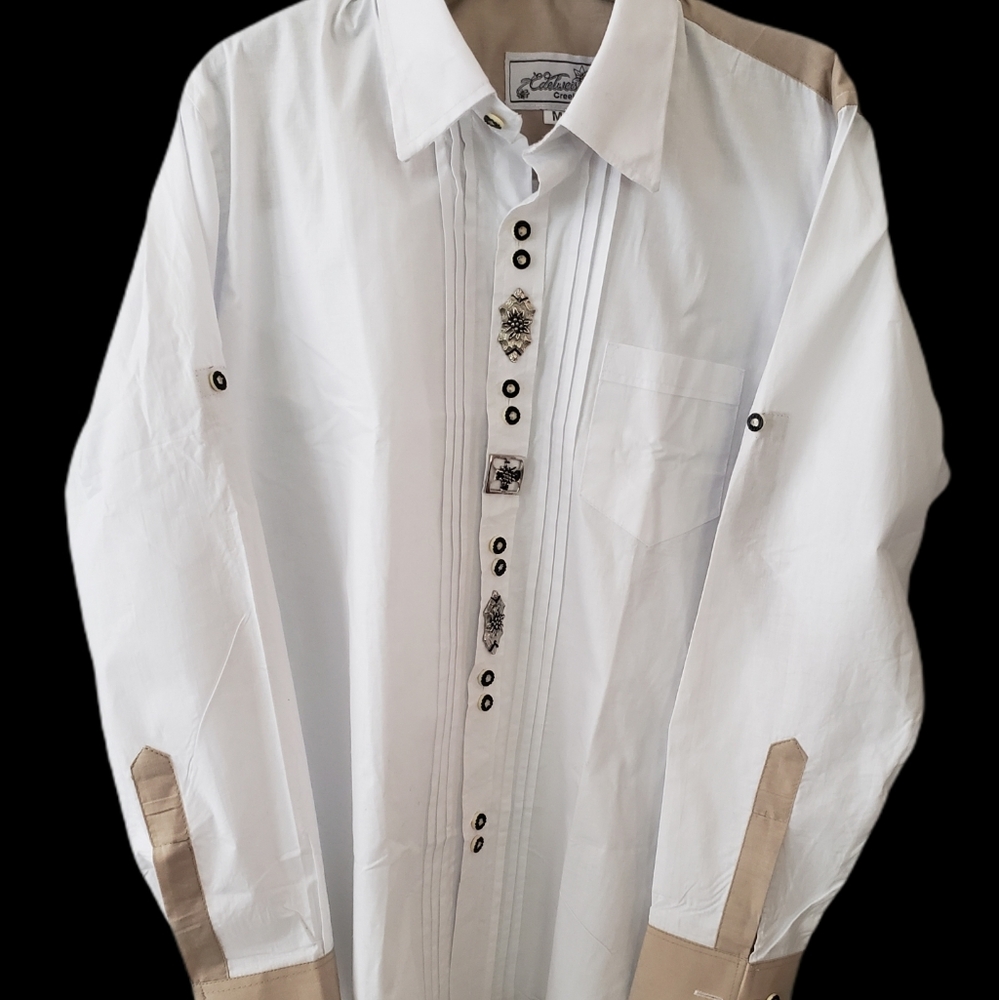 Edelweiss Creek White Embellished Oversized Top M